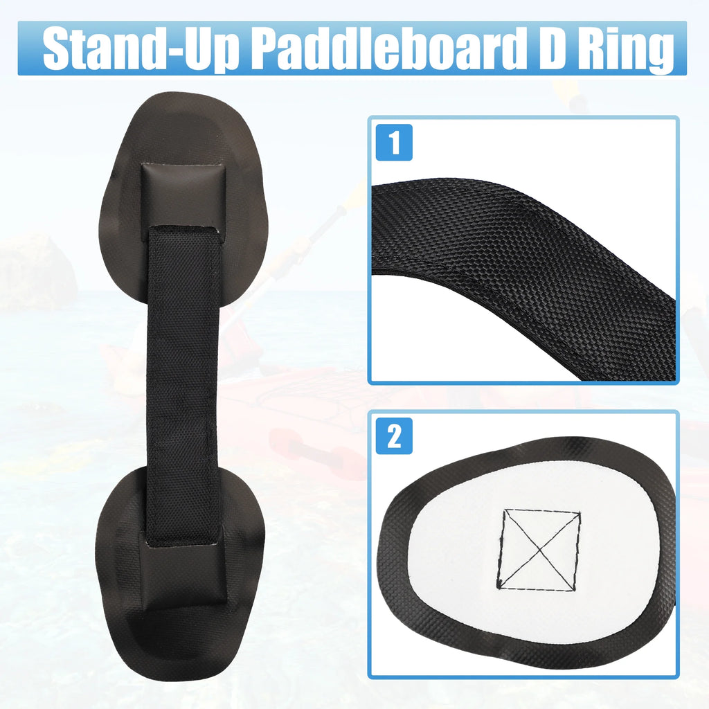 7pcs PVC Patch Round Shape D Ring 11.5ft Elastic Shock Rope with 6 Hooks Accessories for Inflatable Boat Black D936416