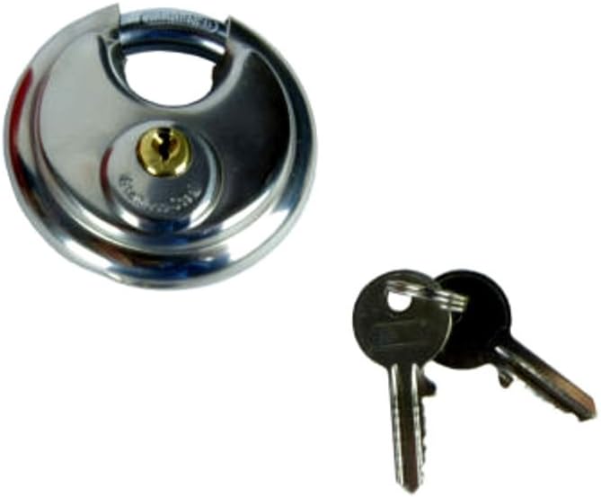 Pack of 12 Stainless Steel 70mm Round Disc Padlocks Keyed Alike R174343