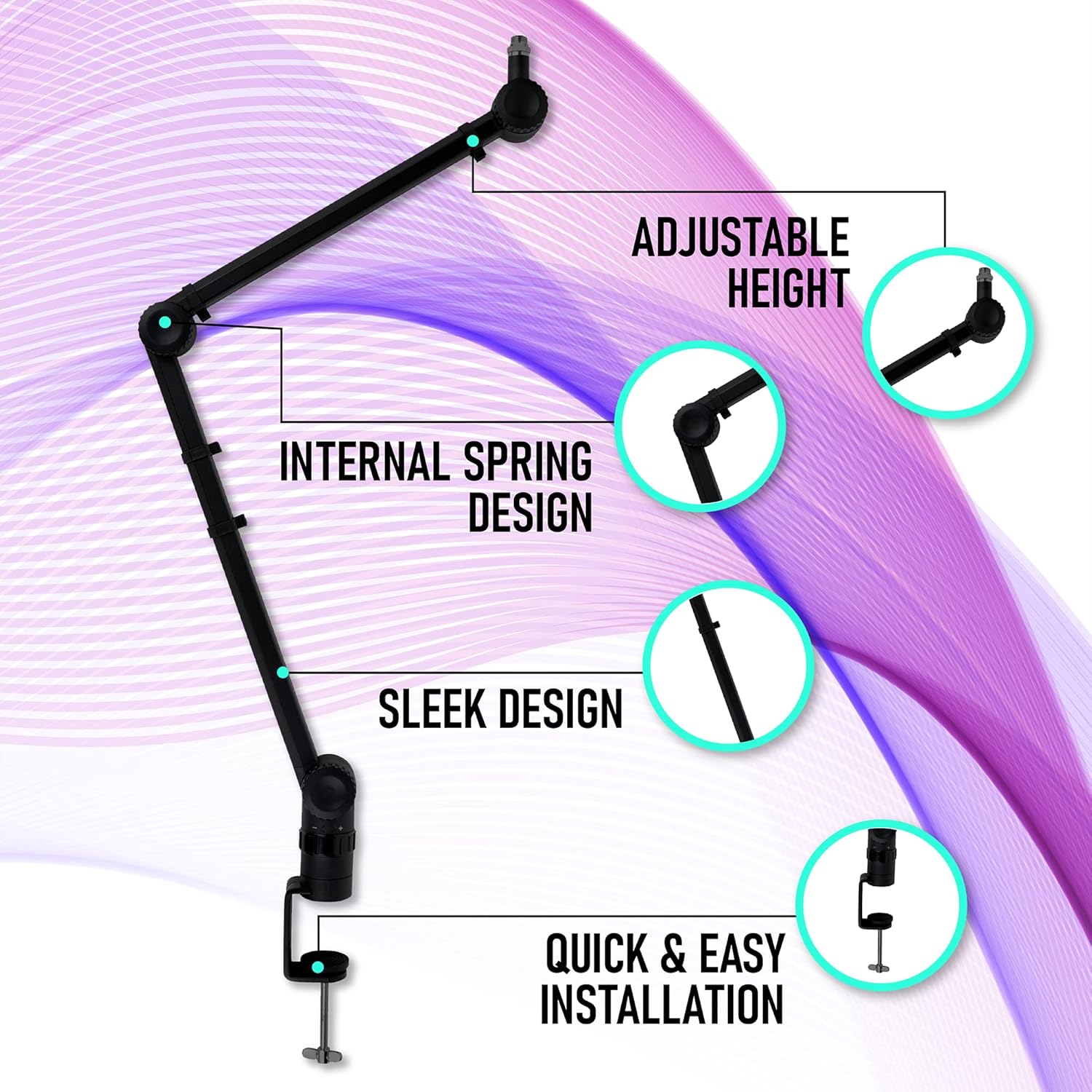 Adjustable Suspension Boom Scissor Mic Stand U3055