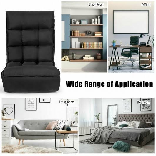 Black Adjustable Folding Floor Chair Sofa X69023