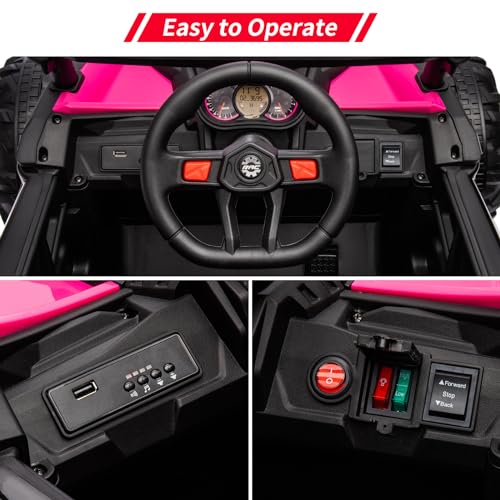 24V Battery Powered Electric UTV Car with Remote Control, Spring Suspension, 200W Motor, Metal Frame, LED Lights Z55302