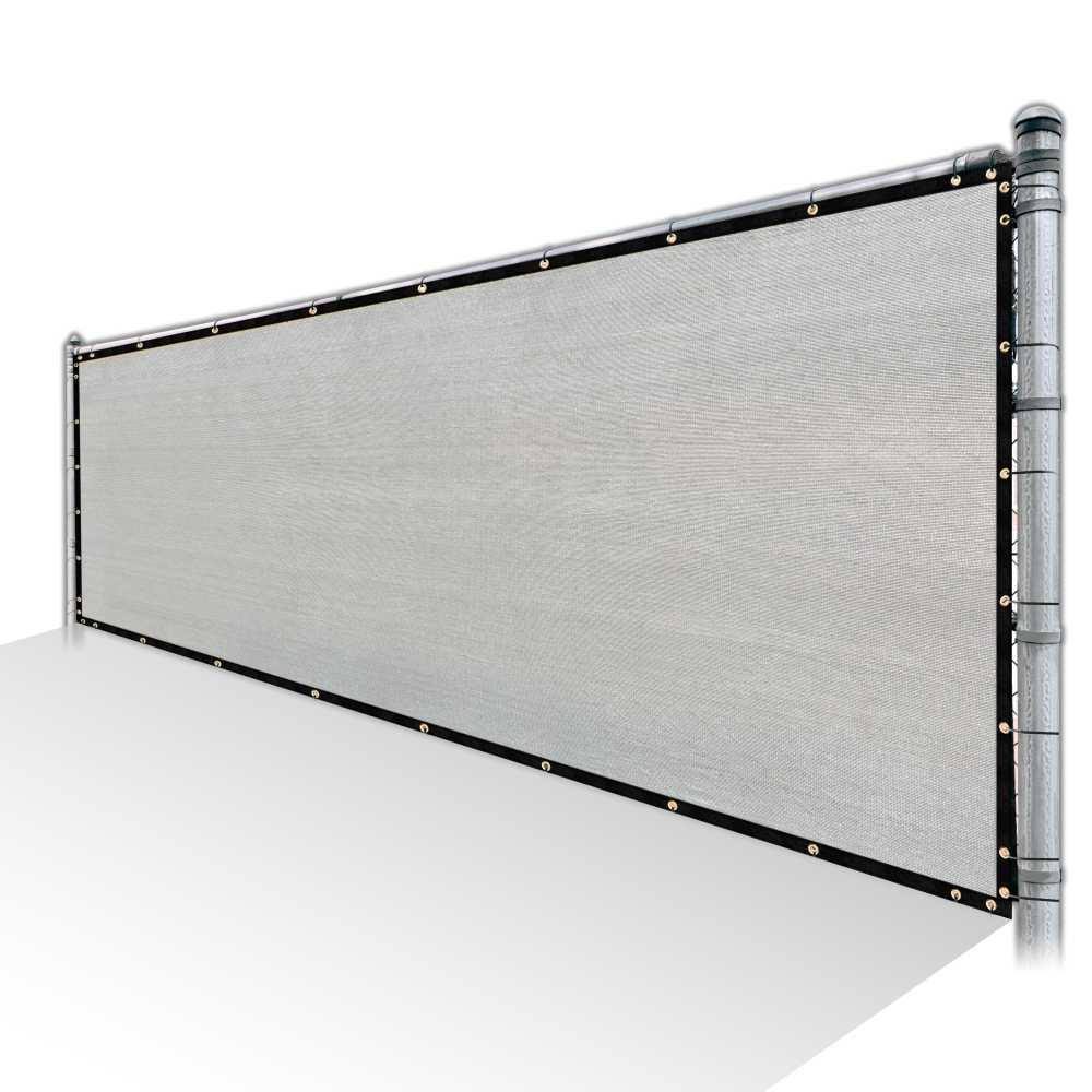 Grey Privacy Fence Screen HDPE Mesh Windscreen with Reinforced Grommets O544