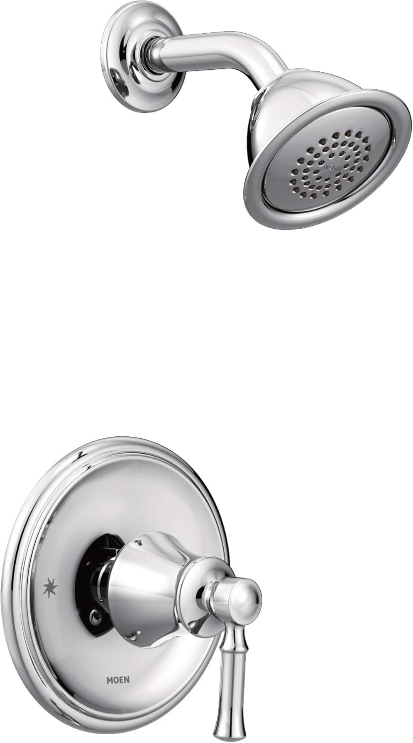 Chrome 1-Handle Shower Trim with Single Function Shower Head, Valve Required, Pack of 2 K26374