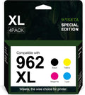 HP 962 962XL Black and C/M/Y Ink Cartridge 4-Pack Remanufactured for OfficeJet Pro 9010 Series I62899