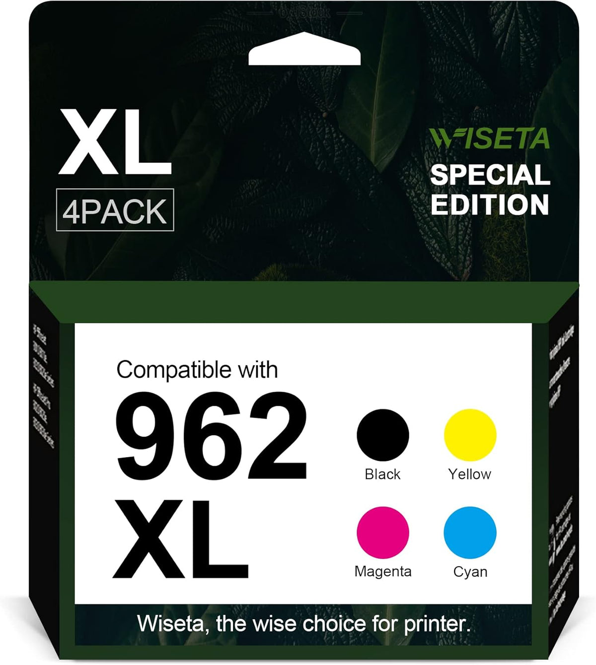 HP 962 962XL Black and C/M/Y Ink Cartridge 4-Pack Remanufactured for OfficeJet Pro 9010 Series I62899