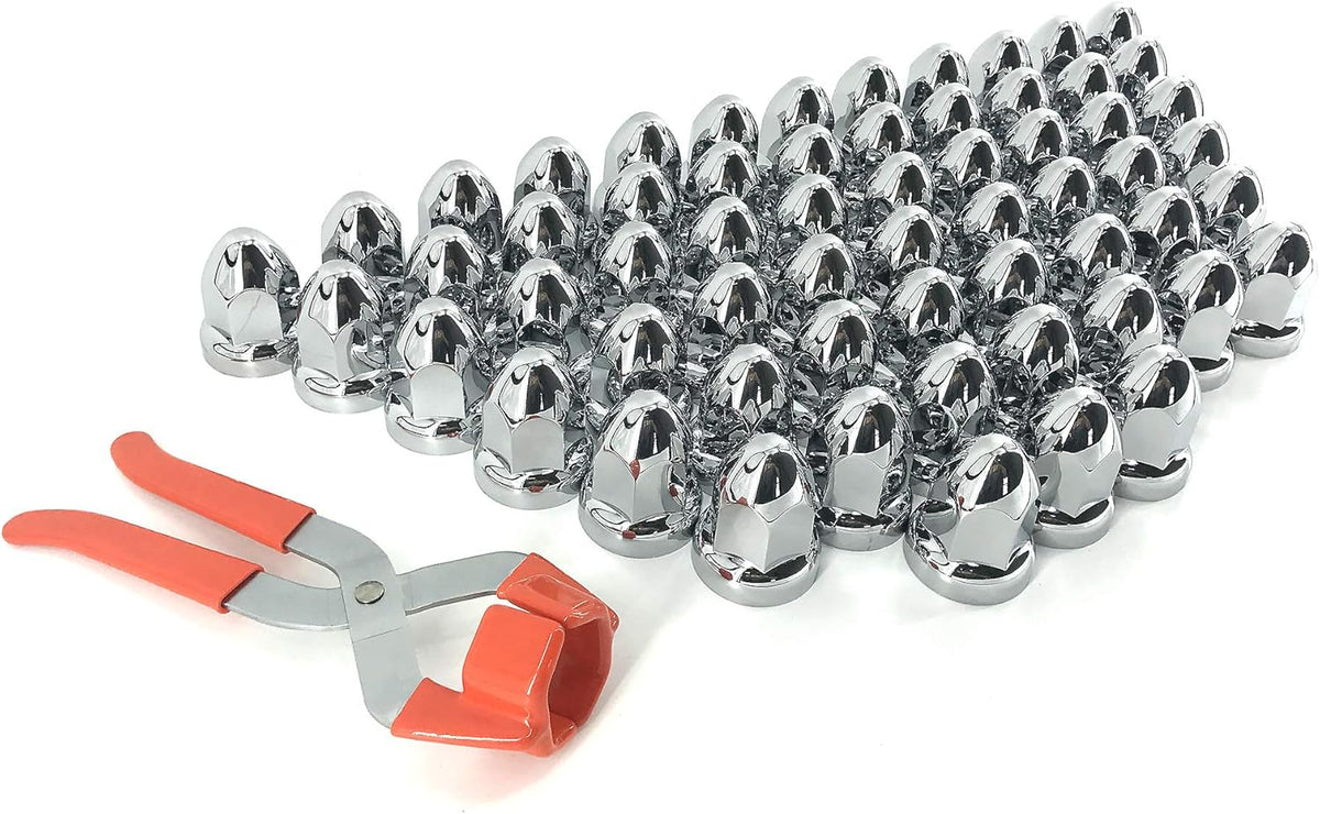 Plastic Lug Nut Cover, 33mm, flanged, 60pcs Pack of 2 V6131
