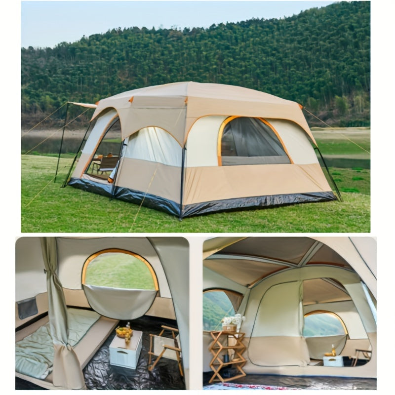 10-Person All-Season Rainproof Camping Tent with 2 Bedrooms Z77036