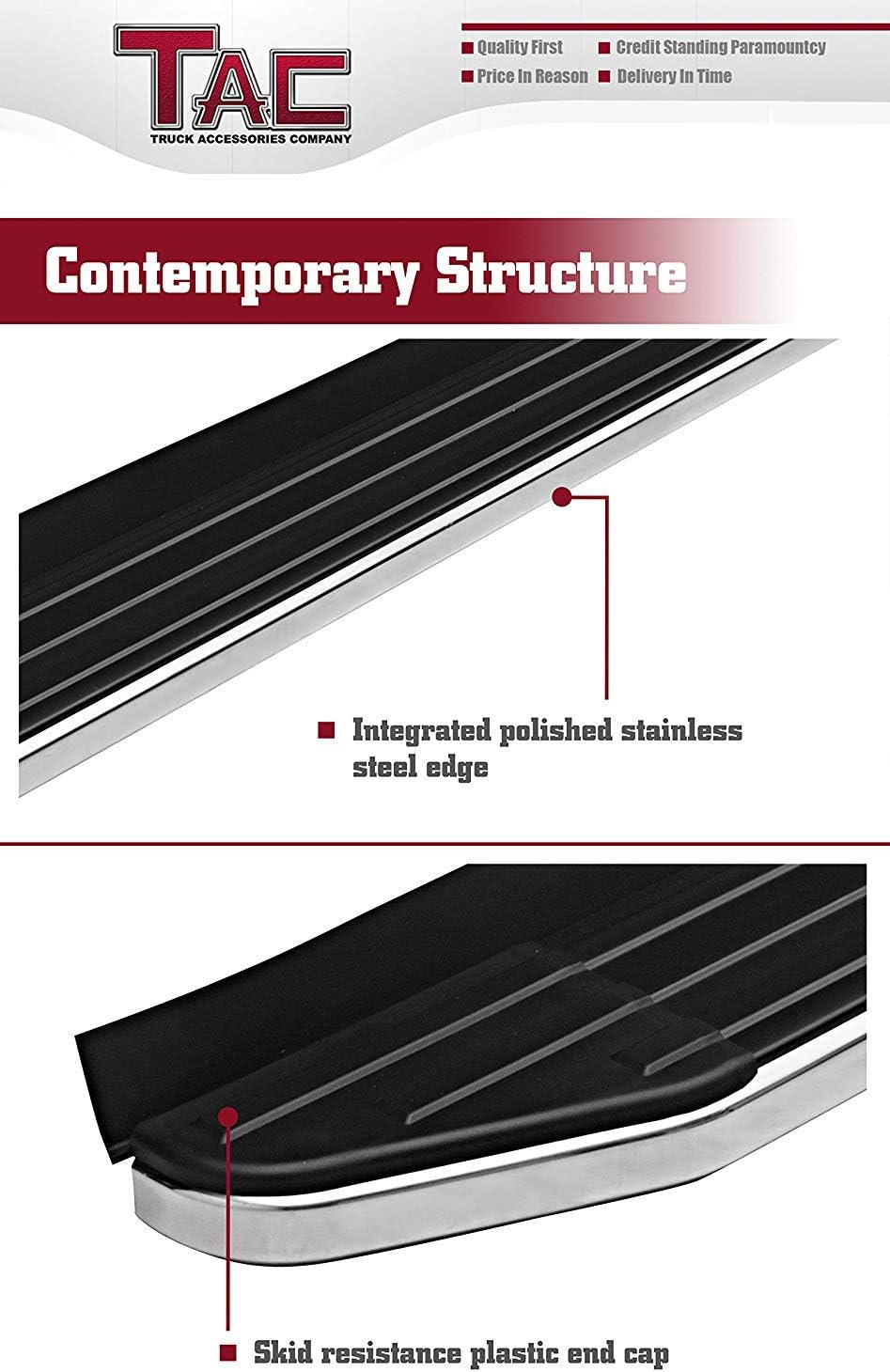 Aluminum Black Side Steps Running Boards 2 Pieces D126