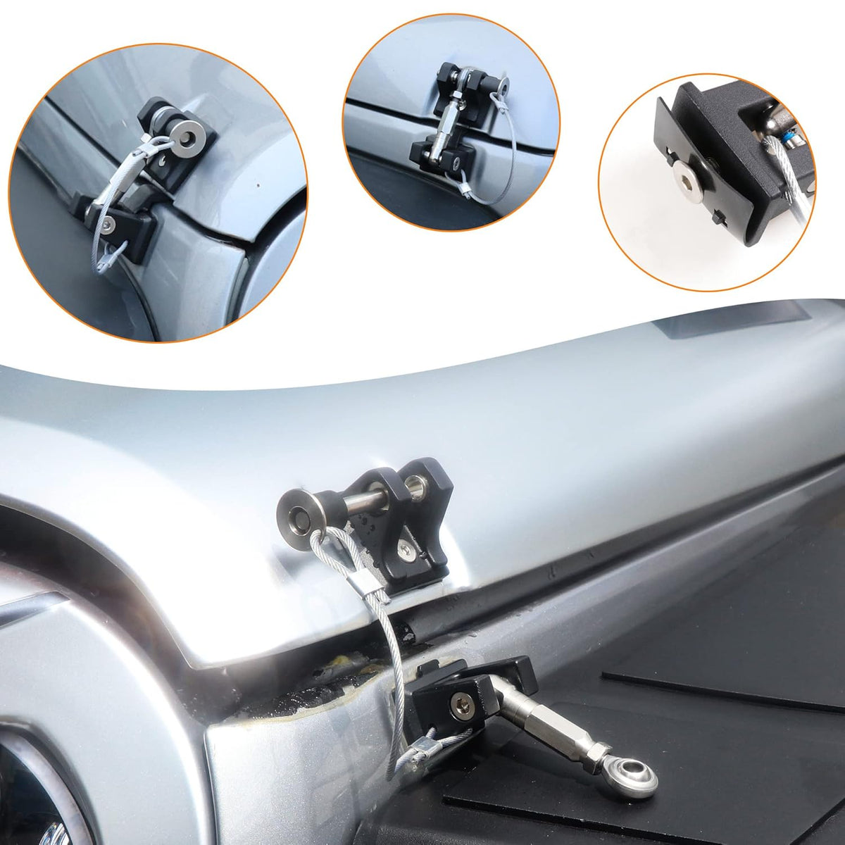 Aluminum Hood Latches Locking Kit, 1 Pair Black with 2 Keys G7973