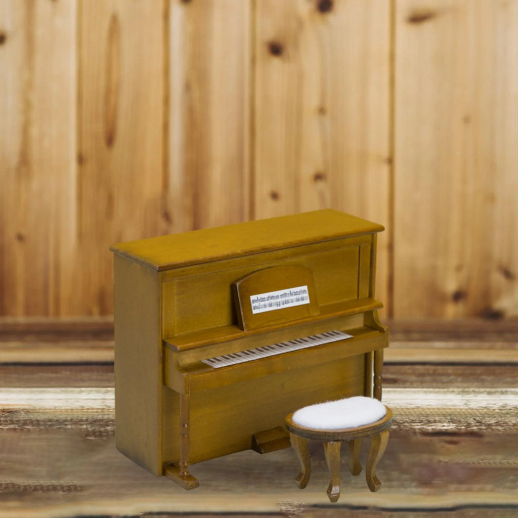 Walnut Miniature Upright Piano with Stool X930904