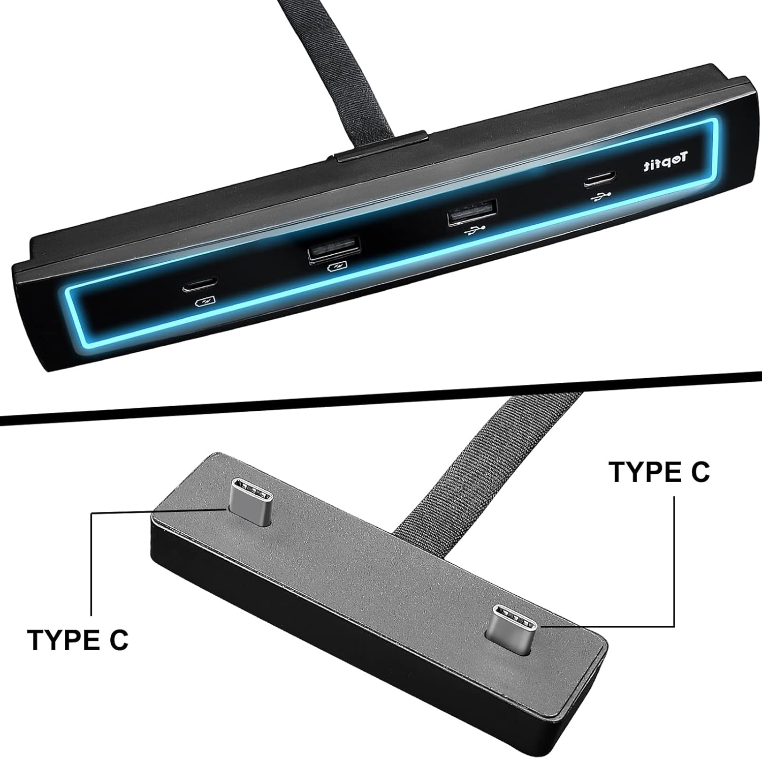 USB C Multiport HUB Adapter Charger Splitter, black X246