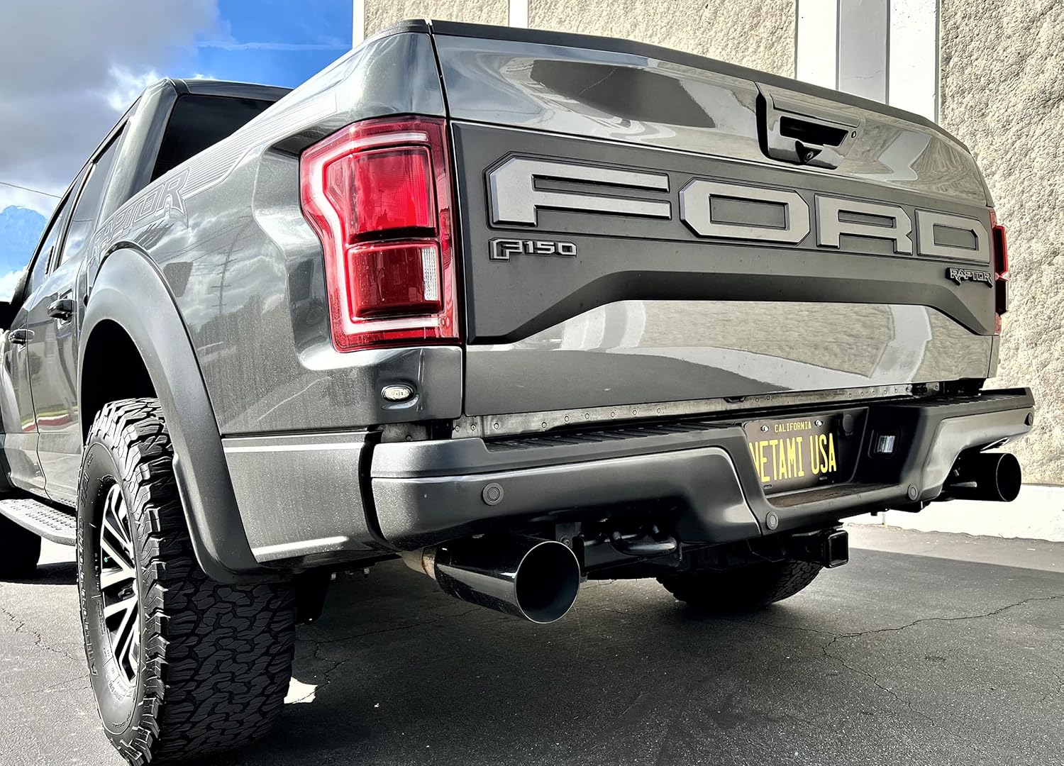 2.5 inch Inlet to 4 inch Outlet Exhaust Tip Stainless Steel Double Wall Black Chrome 12" 2 Pack L291