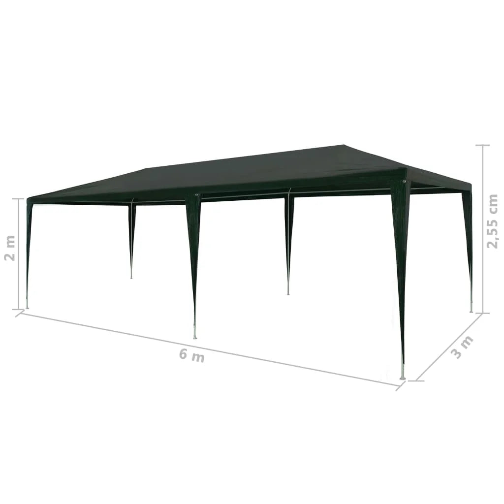 Party Tent Outdoor Gazebo Canopy PE Roof Sunshade Shelter Green 9.8ft x 19.6ft x 8.3ft F96484
