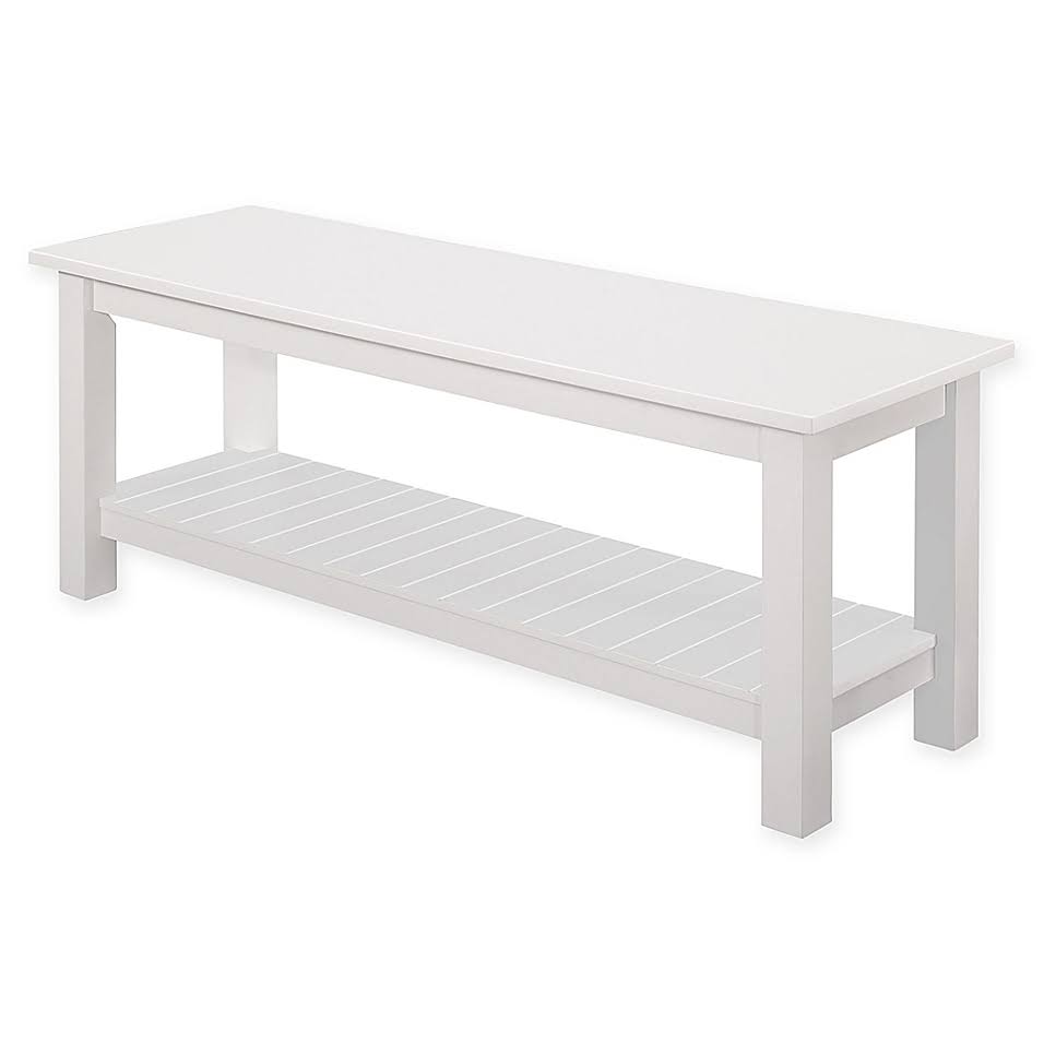 White Wood Entry Bench L349390