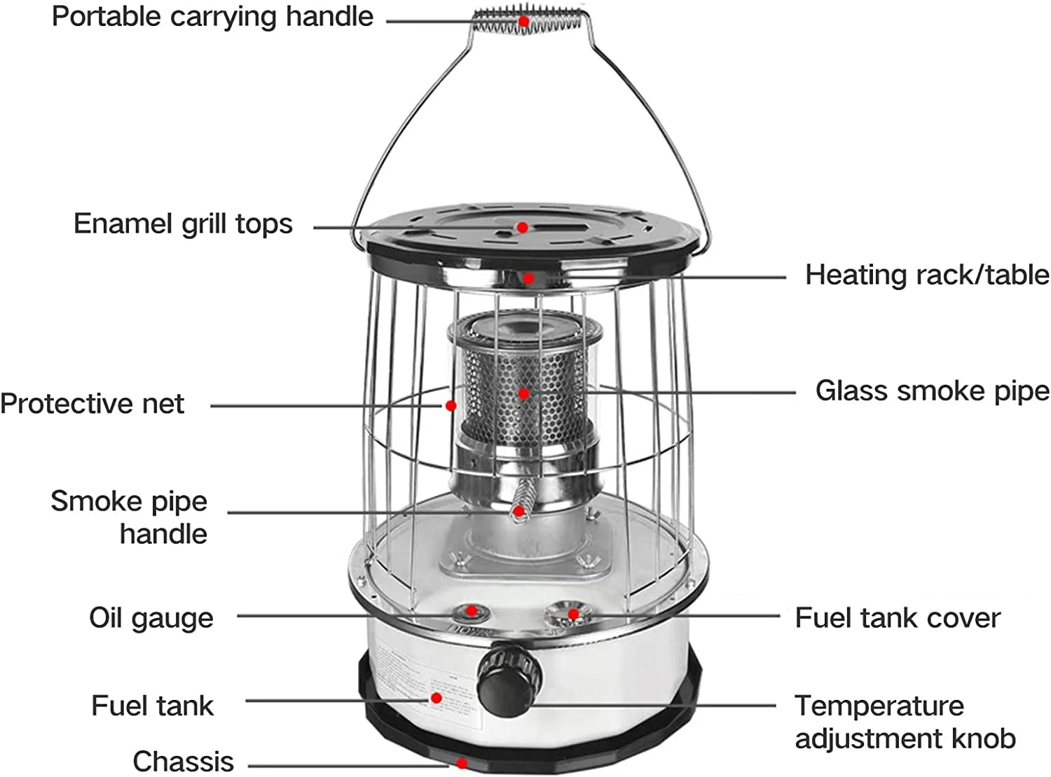 Portable Kerosene Heater with Adjustable Handle, 6L H1148