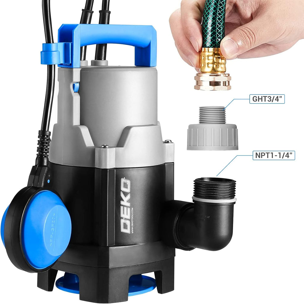 400W 1/2HP Submersible Pump 1981GPH Clean/Dirty Water Pump with Float Switch 16ft Cable Pack of 2 W6166