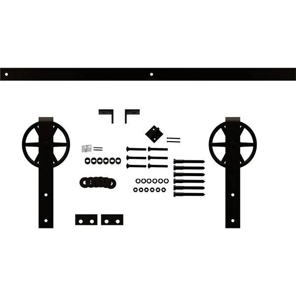 Arch Bronze Barn Door Hardware Set with 84 Track for 1 3/8 inch Doors W805