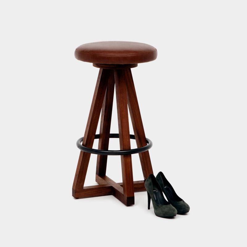 Bleached White Oak Stool L487