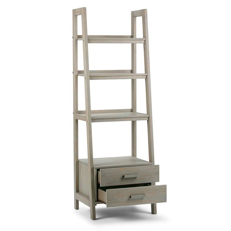 4 Shelf Ladder Bookcase in Gray I2745