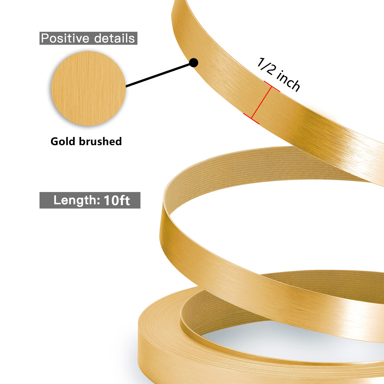 Gold Edge Brushed Aluminum Edge Banding Trim Pack of 2 Y911068