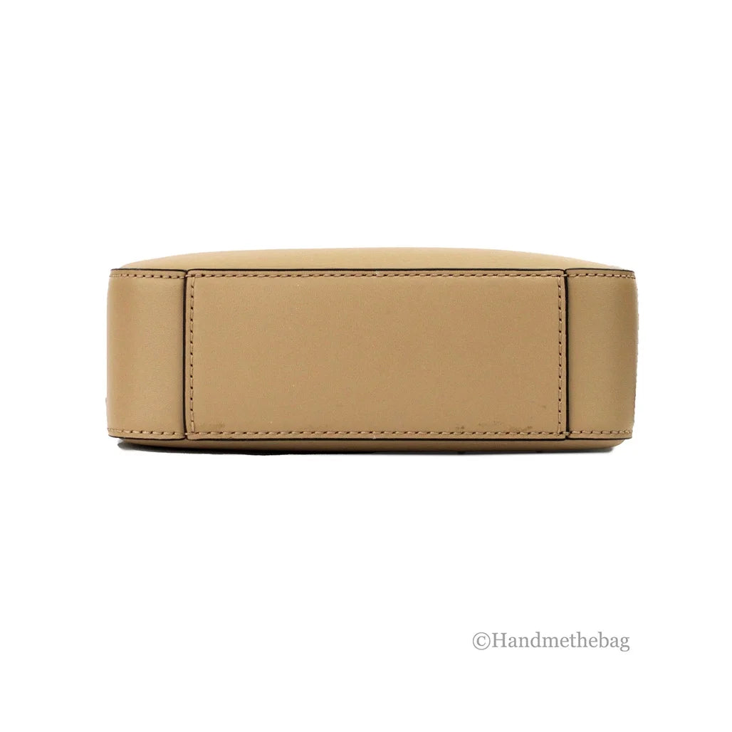 Camel Crossgrain Leather Crossbody Bag V49771