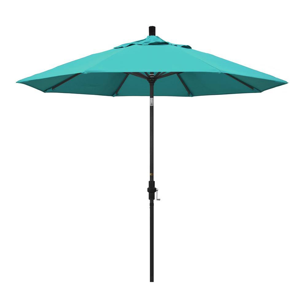 Stone Black Aluminum Pole Patio Umbrella I53641