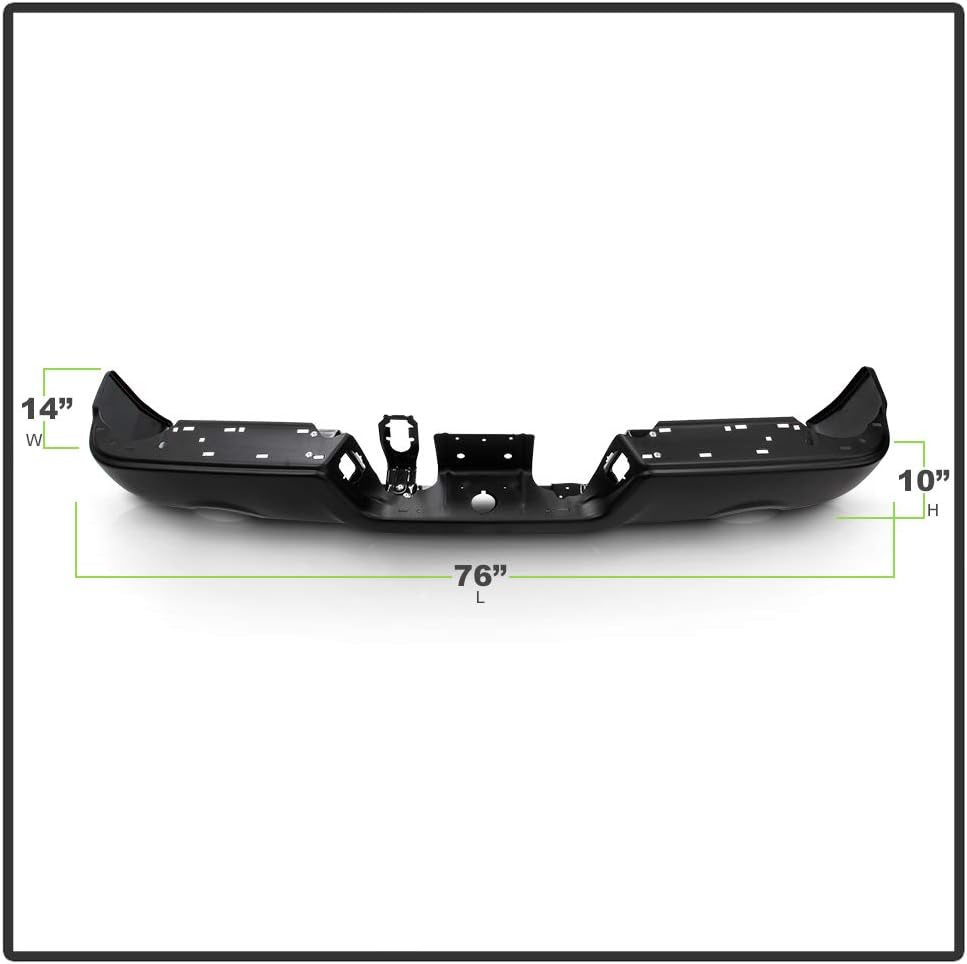 Black Steel Rear Step Bumper N39632