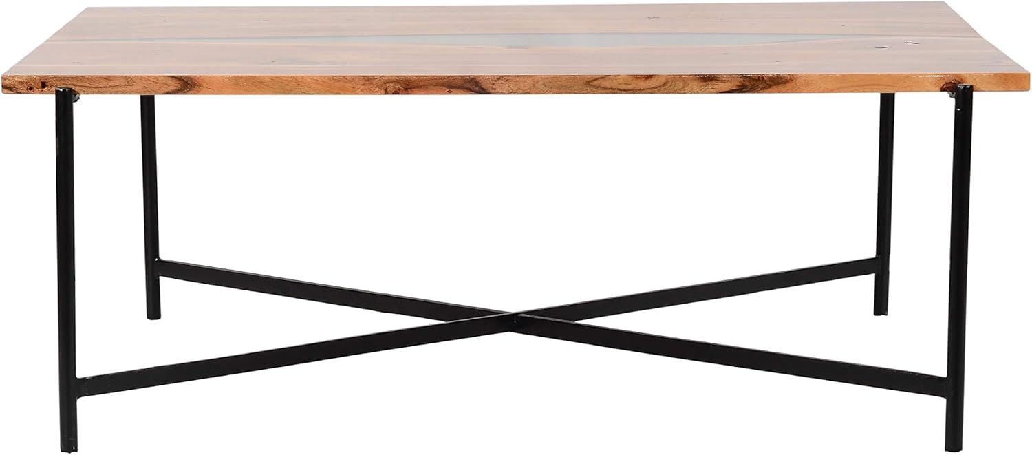48 Acacia Wood and Acrylic Coffee Table F7227