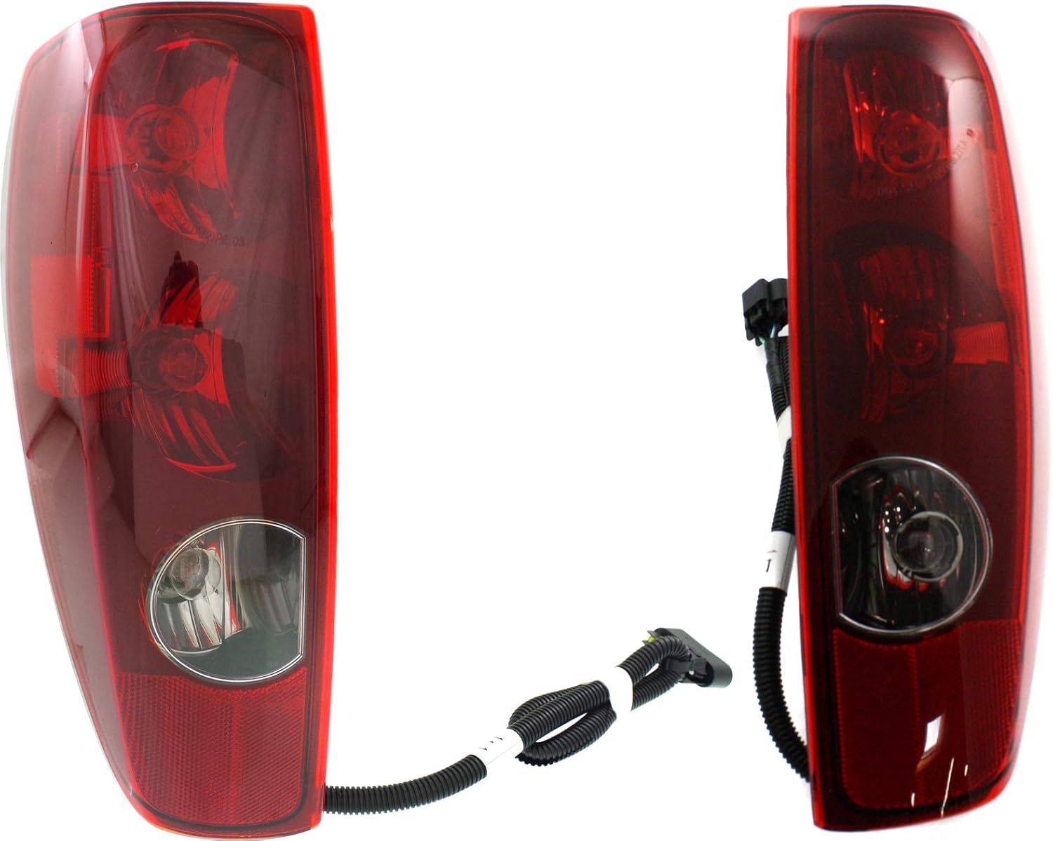 Tail Light Set of 2 Clear Red Lens Halogen M674