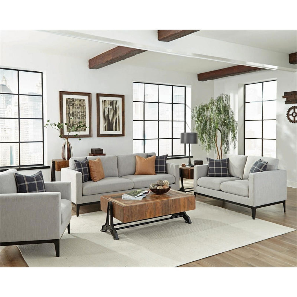 Light Gray 3-piece Fabric Living Room Set J943884