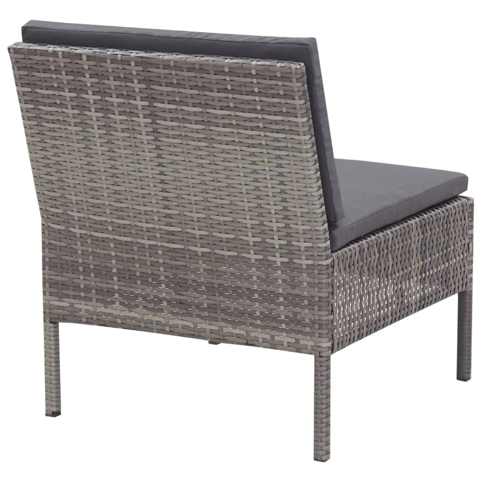 3 Piece Outdoor Sectional Sofa Set with Cushions Poly Rattan Steel Frame O213964