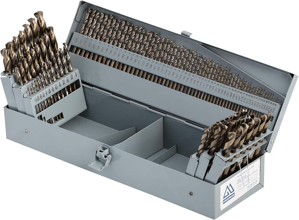 115Pcs M35 High Speed Steel Twist Drill Bit Set with Metal Indexed Storage Case H704