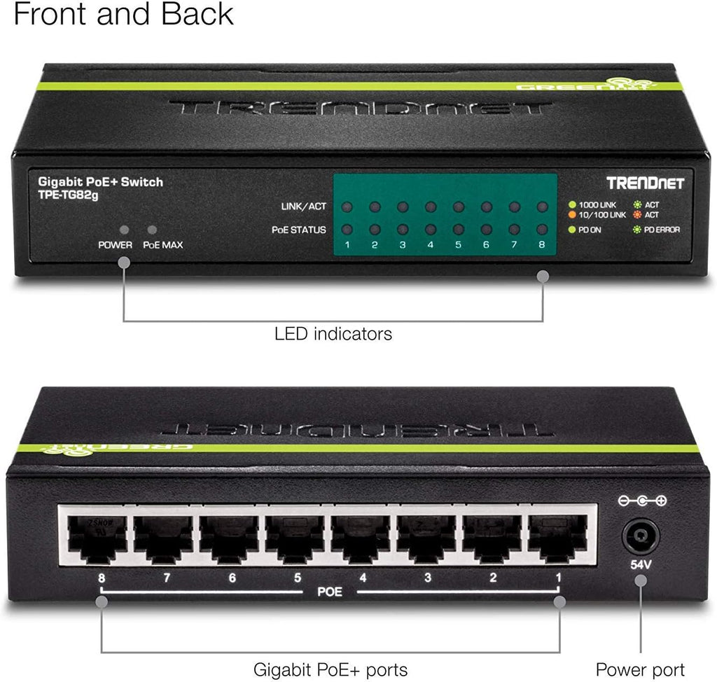 8-Port Gigabit PoE+ Switch, Black R275