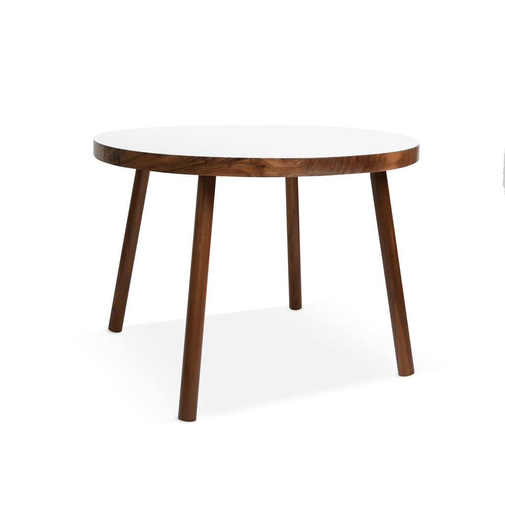 Round Kids Table Walnut White 30x22 U48859