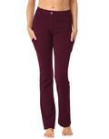 Burgundy Straight Leg Yoga Dress Pants with 8 Pockets - XL Long P19068