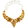 Citrine Quartz 925 Silver Necklace 16-18'' Q16126