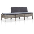 3 Piece Outdoor Sectional Sofa Set with Cushions Poly Rattan Steel Frame O213964