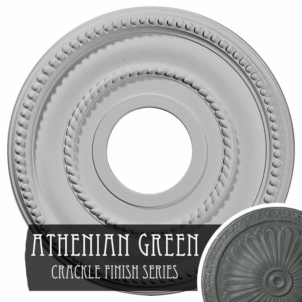 12 1/8x22OD x 3 5/8x22ID x 3/4x22P Hand-Painted Firebrick Ceiling Medallion D2815