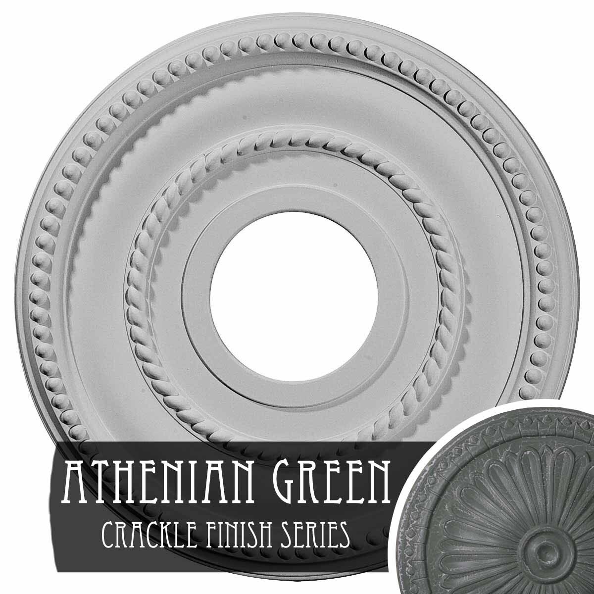 12 1/8x22OD x 3 5/8x22ID x 3/4x22P Hand-Painted Firebrick Ceiling Medallion D2815