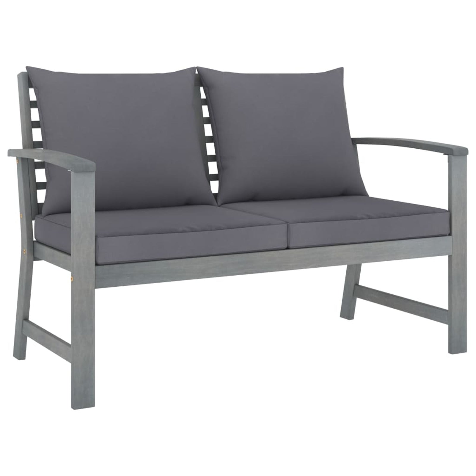 3 Piece Gray Acacia Wood Outdoor Sectional Sofa Set with Cushions P408