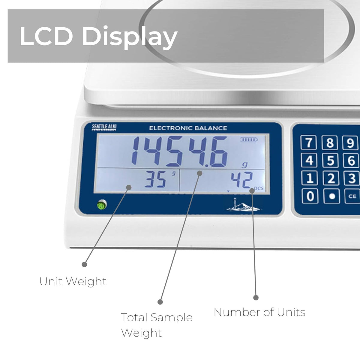Industrial Counting Scale with 30kg Capacity and 0.5g Accuracy E712924