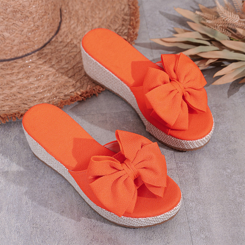 Wedge platform fabric sandals