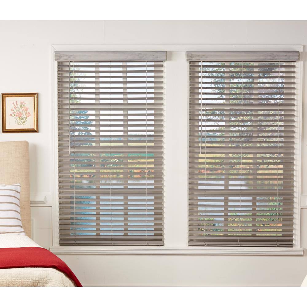 Room Darkening Cordless Faux Wood Blind 70 in. W x 48 in. L K500416
