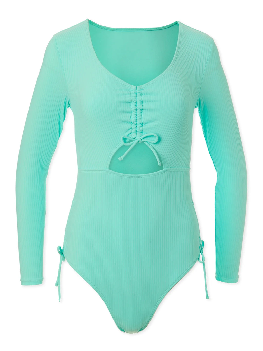 Aqua One Piece Swimsuit with Long Sleeves Z872