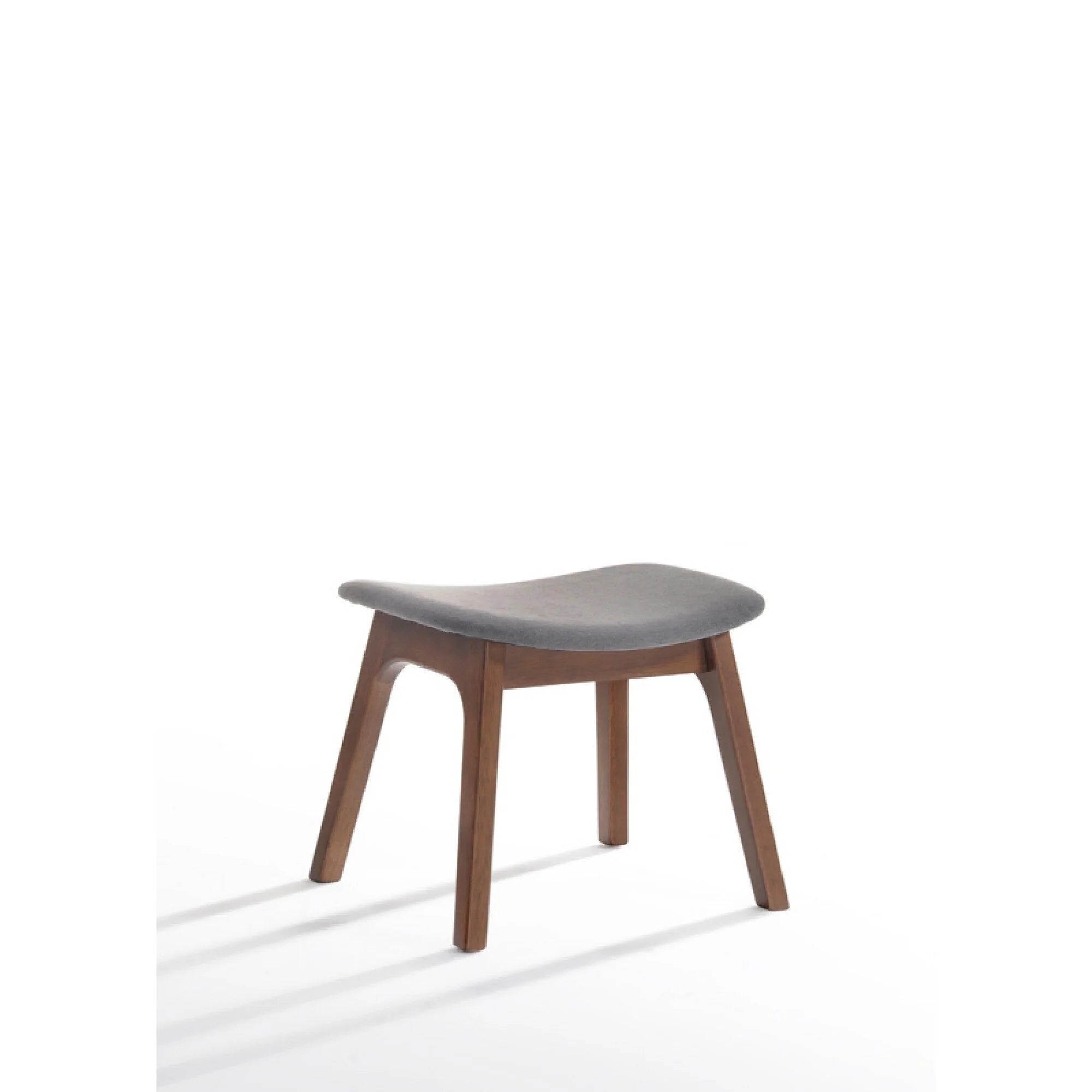 Walnut Gray Wood Side Chair with Ottoman R23673
