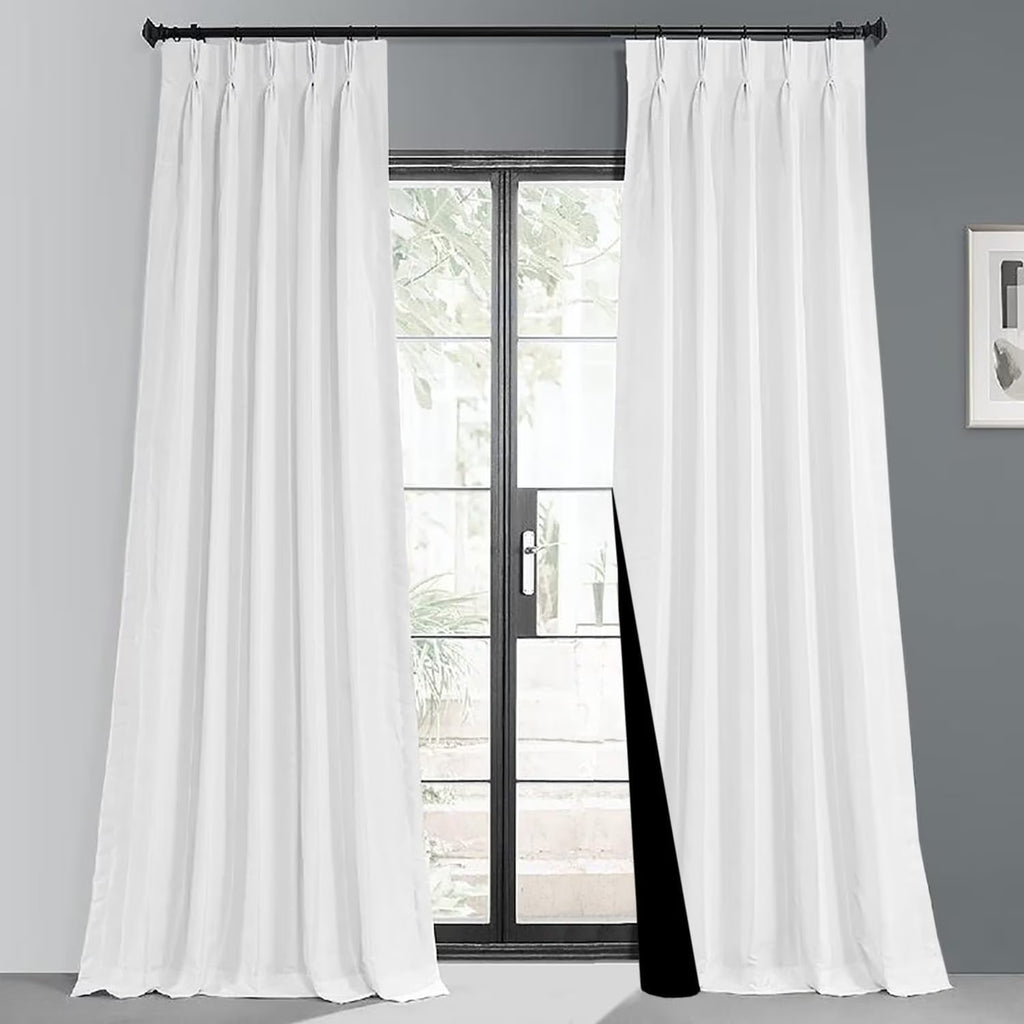 White 42x95 Blackout Curtain Panel S649