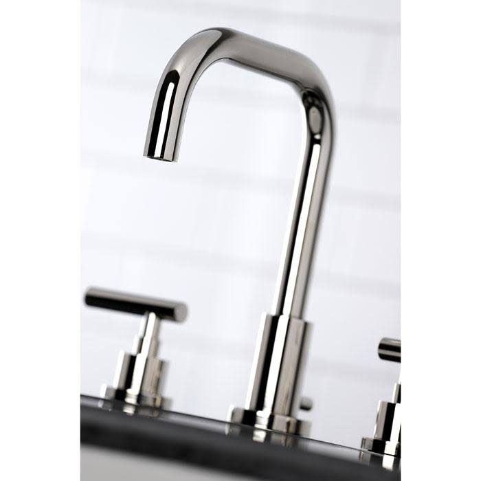 Polished Nickel Widespread Bathroom Faucet with Brass Pop-Up Z57416