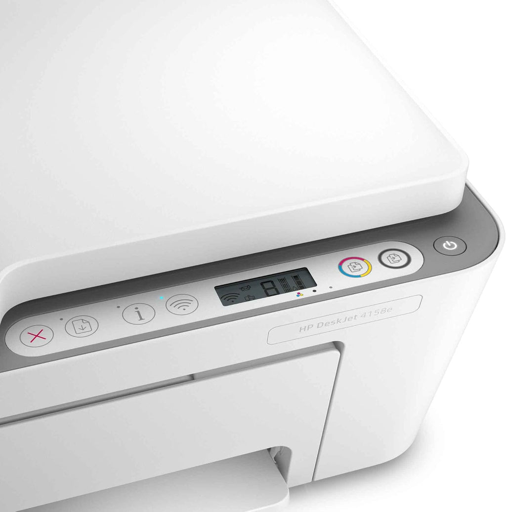 HP DeskJet Plus 41 58e All-in-One Wireless Color Inkjet Printer, White - Print Copy Scan - 1200 x 1200 dpi, 35-Sheet ADF, Icon LCD Display, Hi-Speed USB, Instant Ink Ready S488
