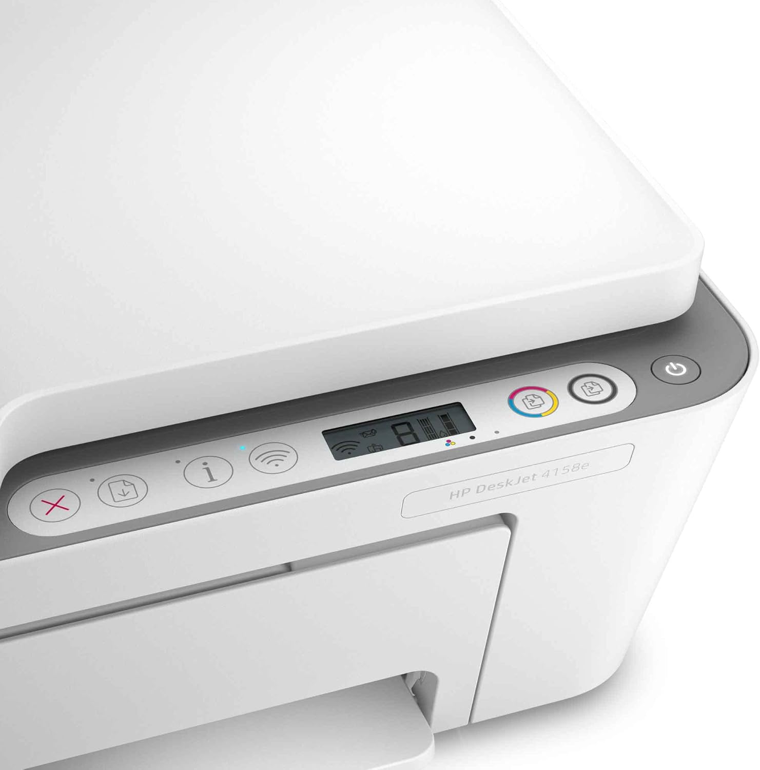 HP DeskJet Plus 41 58e All-in-One Wireless Color Inkjet Printer, White - Print Copy Scan - 1200 x 1200 dpi, 35-Sheet ADF, Icon LCD Display, Hi-Speed USB, Instant Ink Ready S488