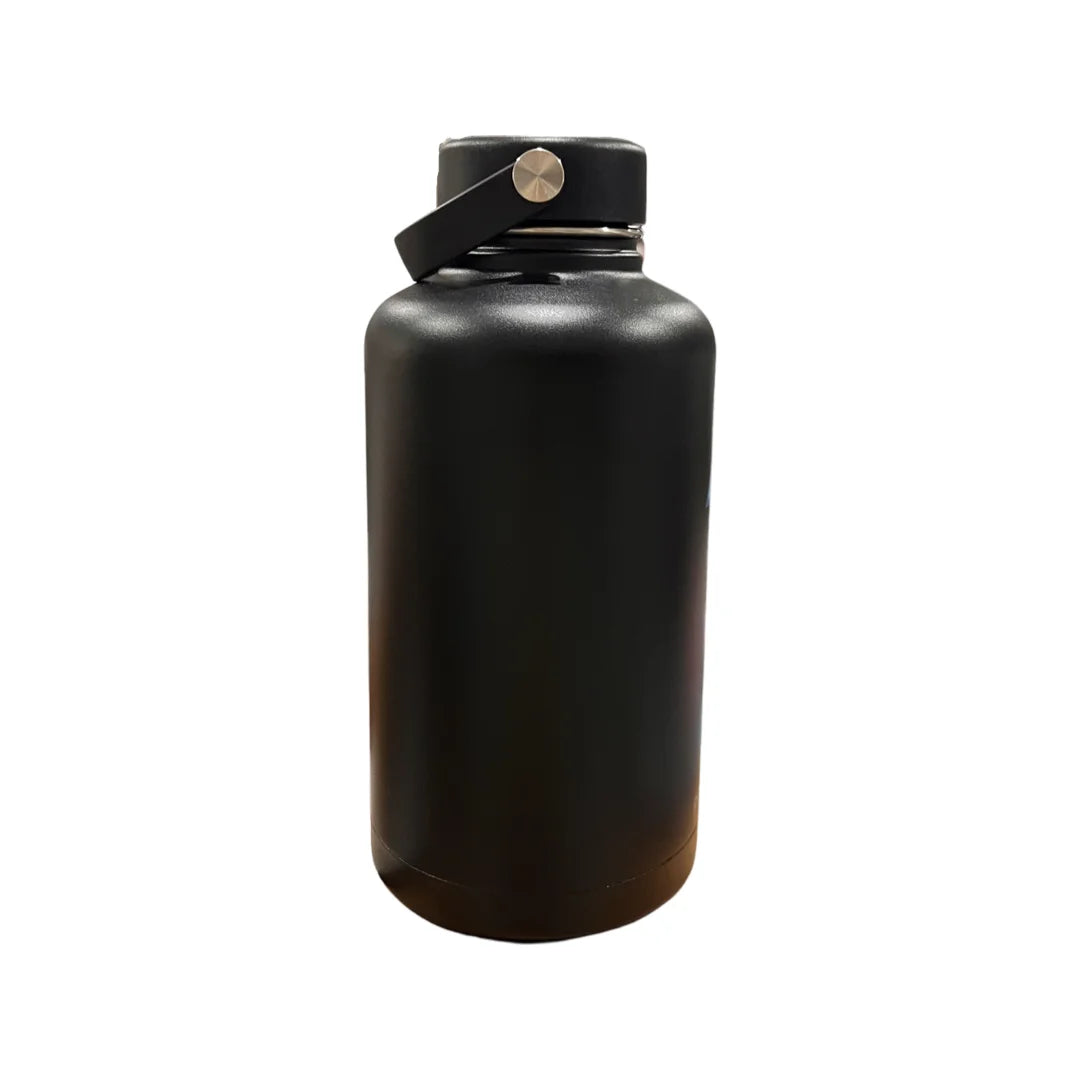 Black Stainless Steel Vacuum Insulated Bottle with 3 Lids, 64 fl oz L634298